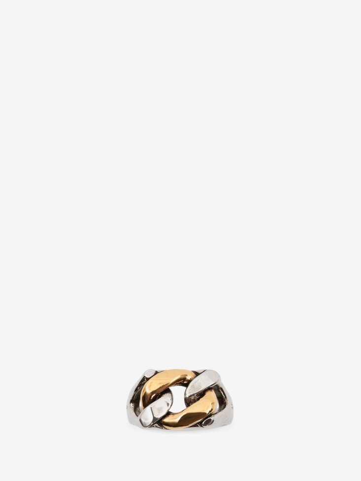 Men's Chain Ring Silver/Gold Fashion Alexander McQueen