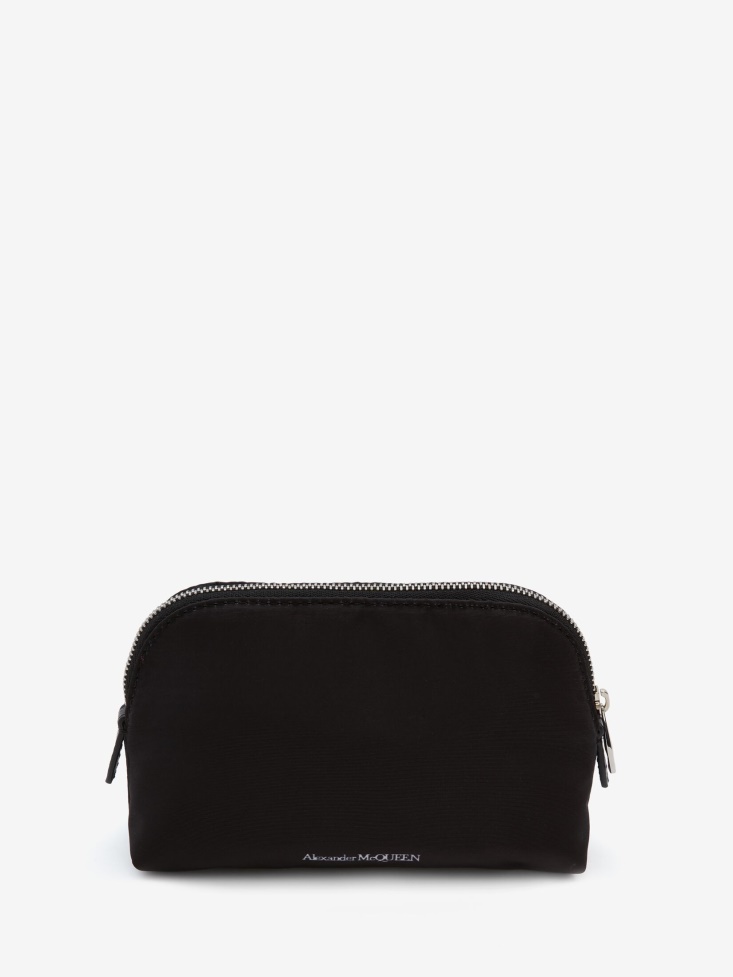 Black/White Women's in Graffiti Medium Zip Pouch Fashion Alexander McQueen