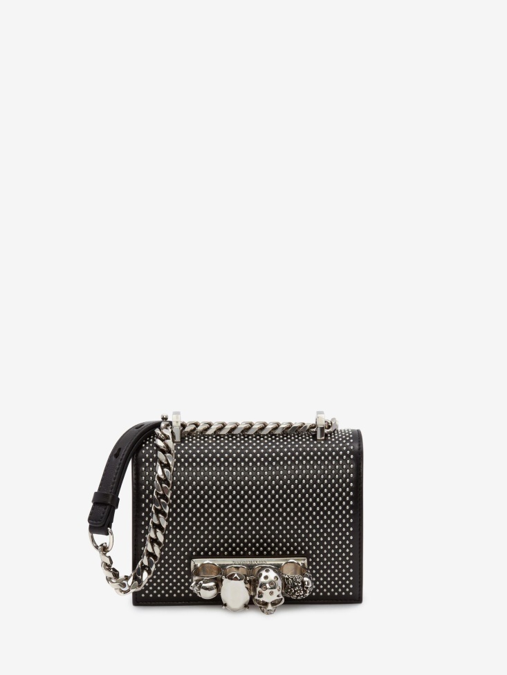 Fashion Alexander McQueen Women's Mini Jewelled Satchel in Black