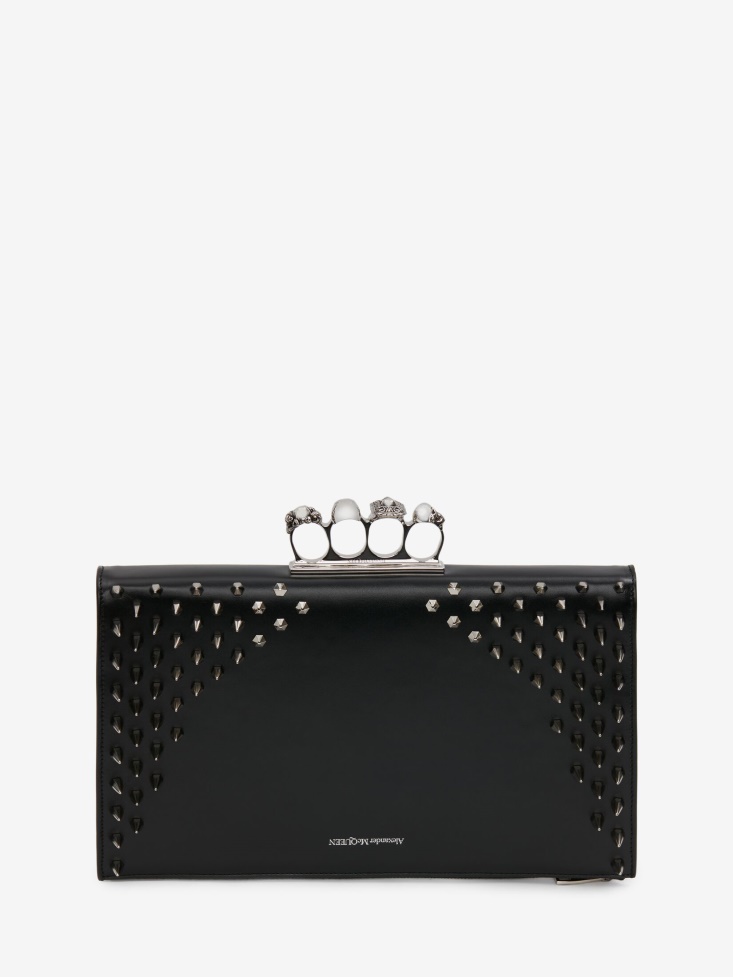 Black Men's Skull Four-Ring Pouch Fashion Alexander McQueen