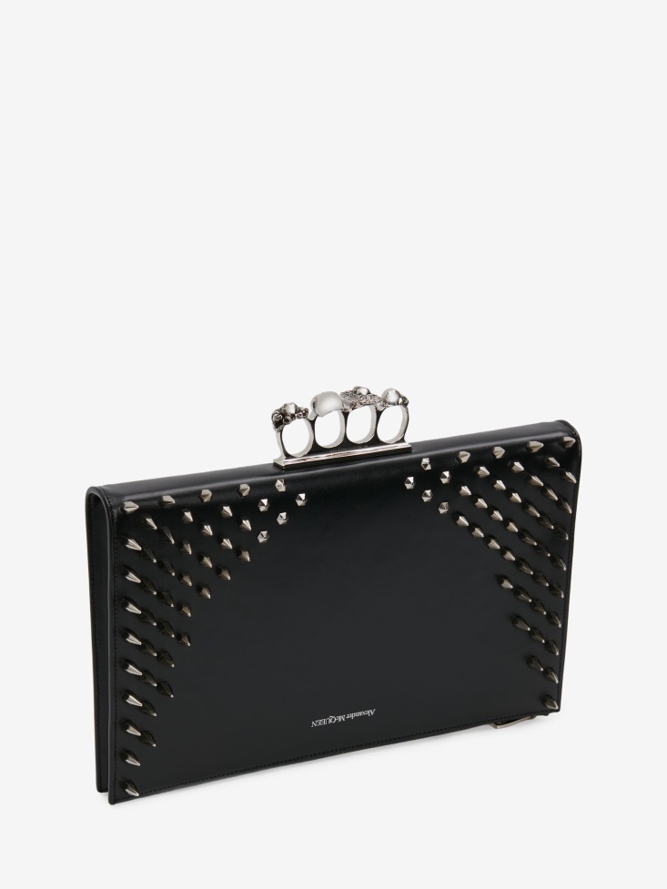 Black Men's Skull Four-Ring Pouch Fashion Alexander McQueen