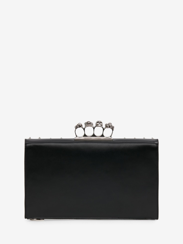Black Men's Skull Four-Ring Pouch Fashion Alexander McQueen