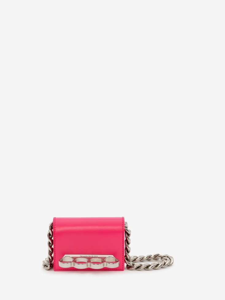 Fashion Alexander McQueen Women's The Four Ring Micro Neon Pink