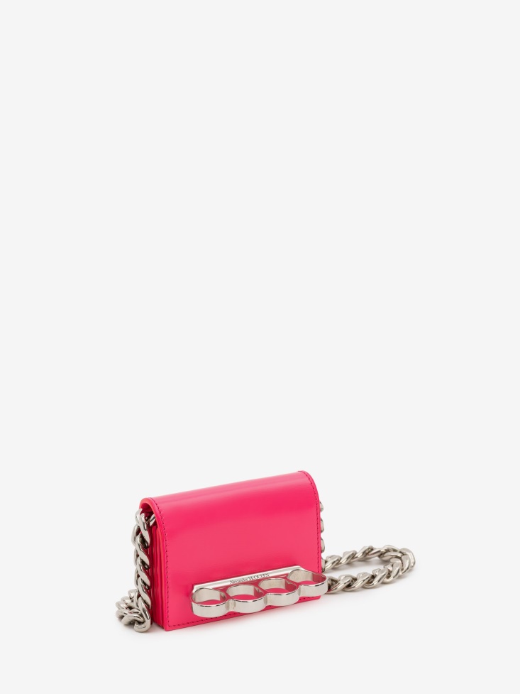 Fashion Alexander McQueen Women's The Four Ring Micro Neon Pink