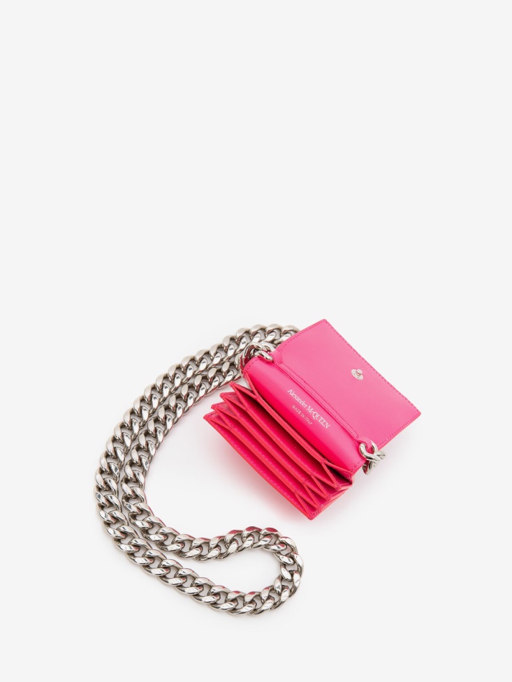 Fashion Alexander McQueen Women's The Four Ring Micro Neon Pink