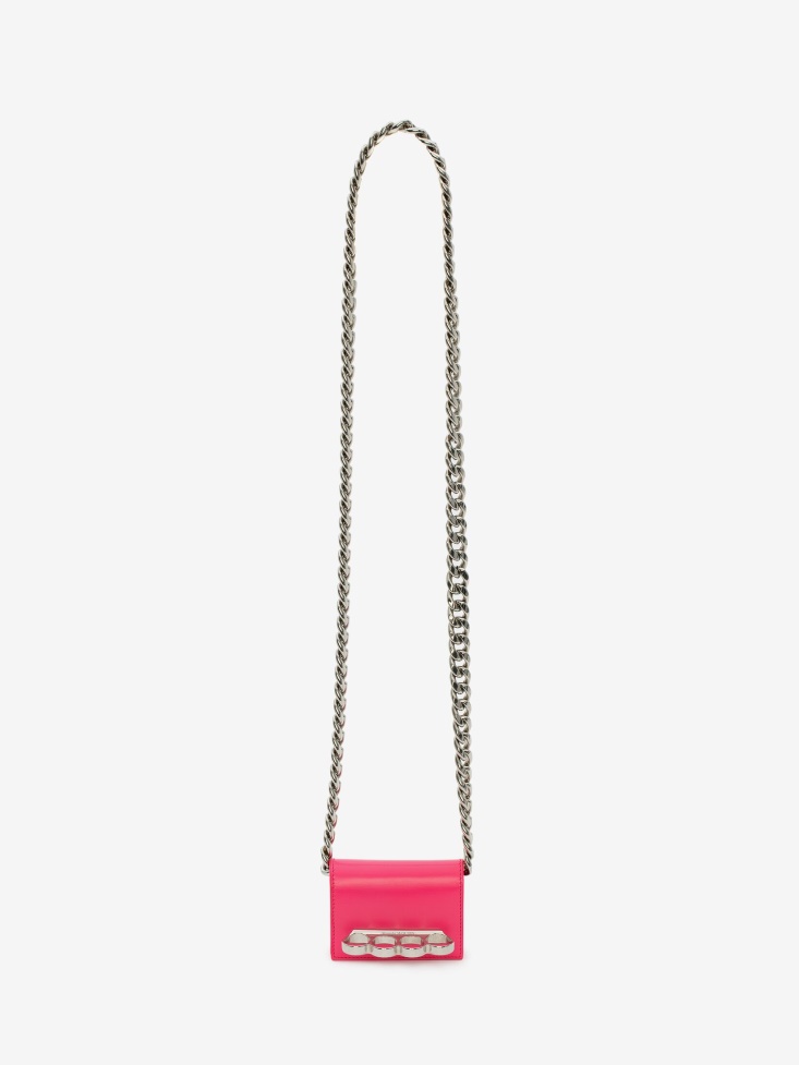 Fashion Alexander McQueen Women's The Four Ring Micro Neon Pink