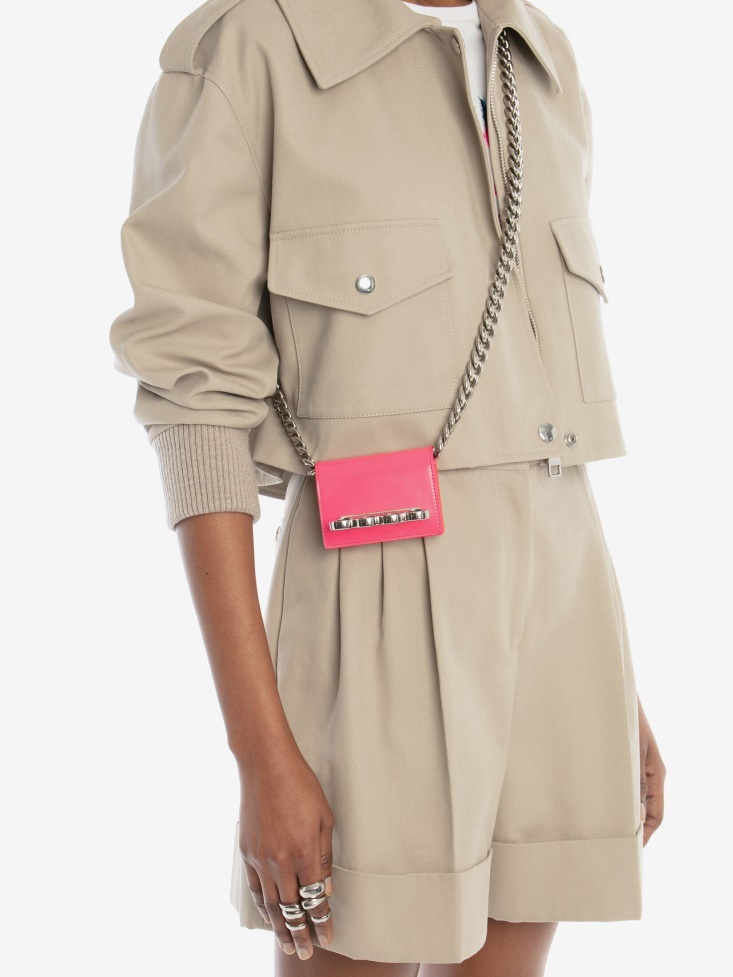 Fashion Alexander McQueen Women's The Four Ring Micro Neon Pink