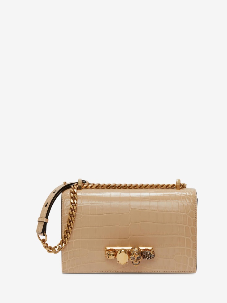 Women's Jewelled Satchel Fashion Alexander McQueen Sand