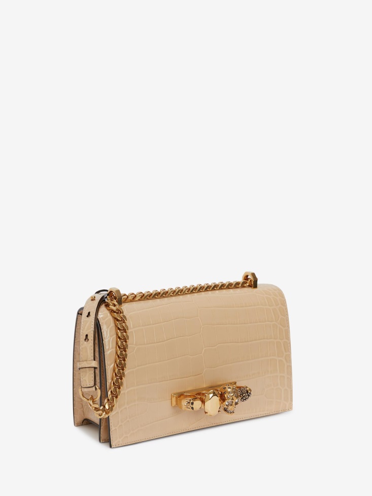 Women's Jewelled Satchel Fashion Alexander McQueen Sand