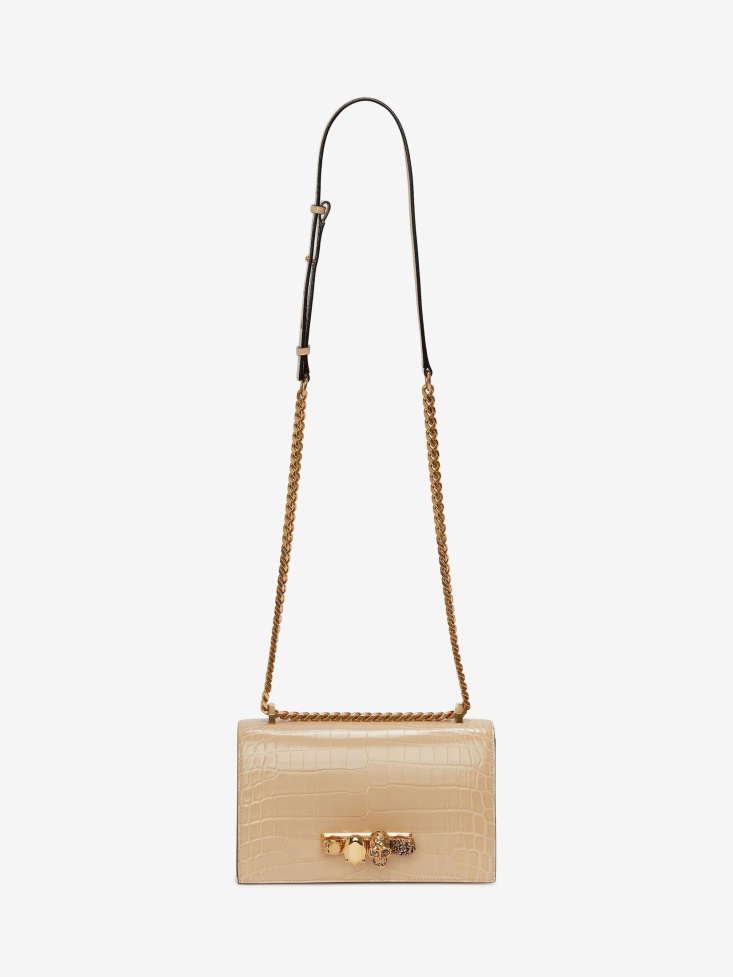 Women's Jewelled Satchel Fashion Alexander McQueen Sand