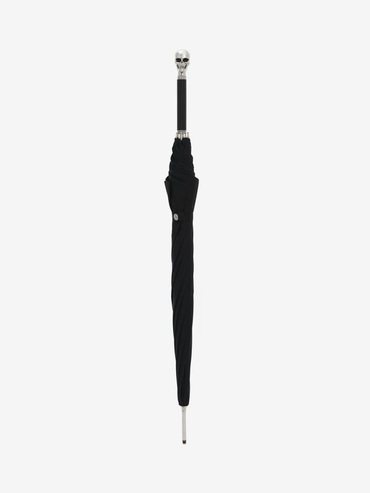 Fashion Alexander McQueen Black Men's Skull Long Umbrella