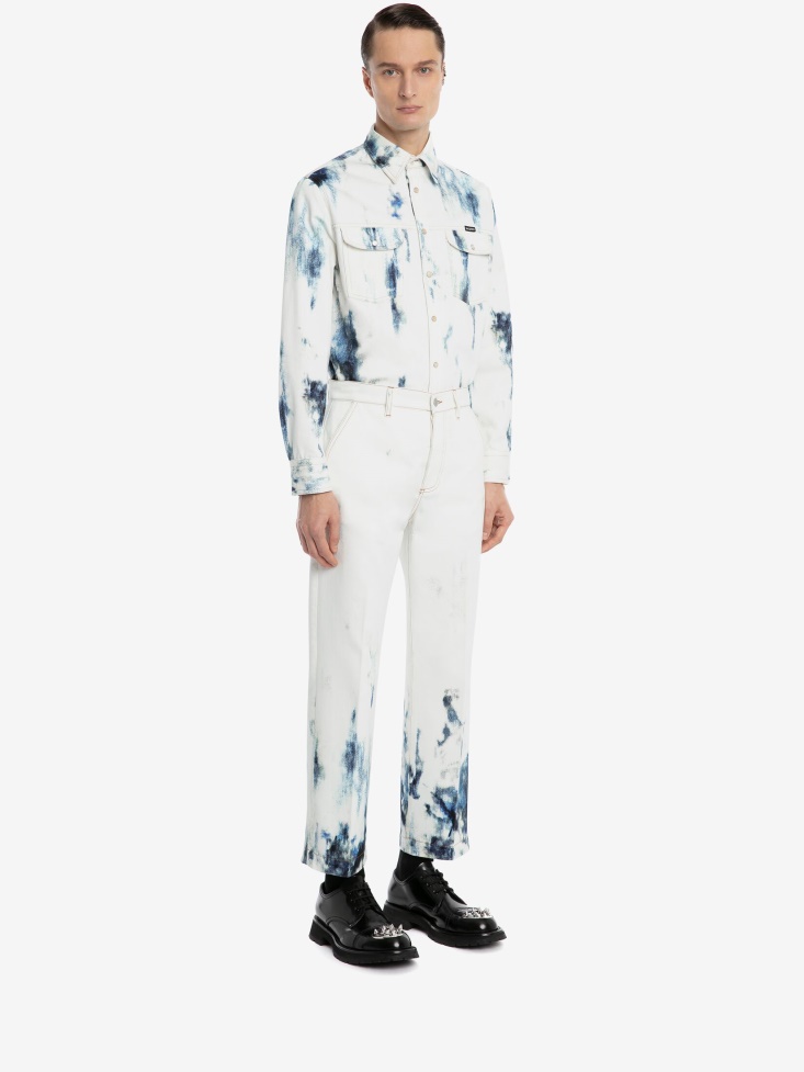 Sky Blue Men's Blue Sky Jeans Fashion Alexander McQueen