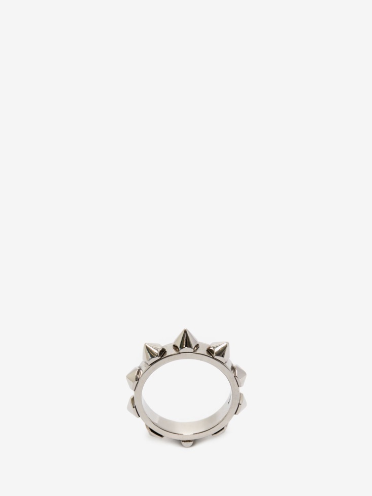 Fashion Alexander McQueen Antique Silver Men's Punk Stud Ring