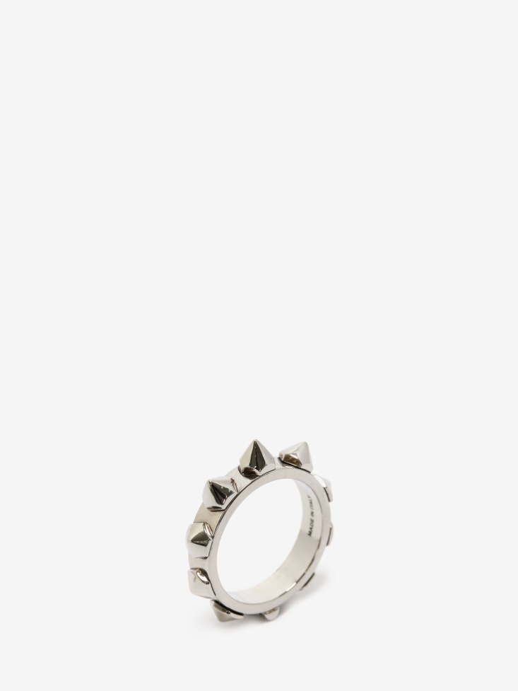 Fashion Alexander McQueen Antique Silver Men's Punk Stud Ring