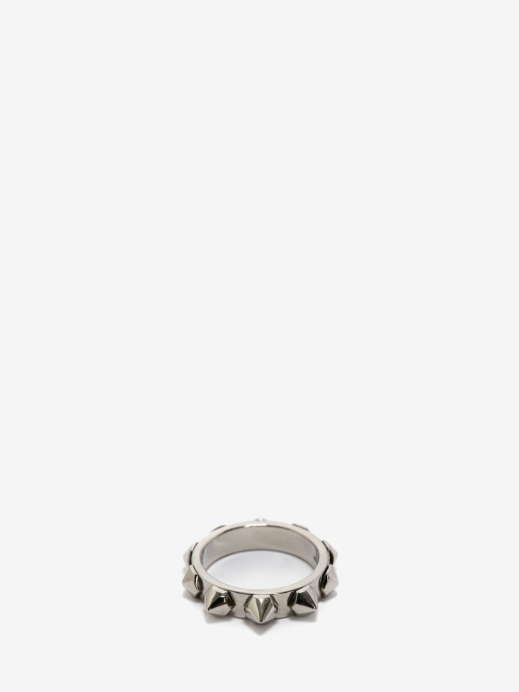 Fashion Alexander McQueen Antique Silver Men's Punk Stud Ring