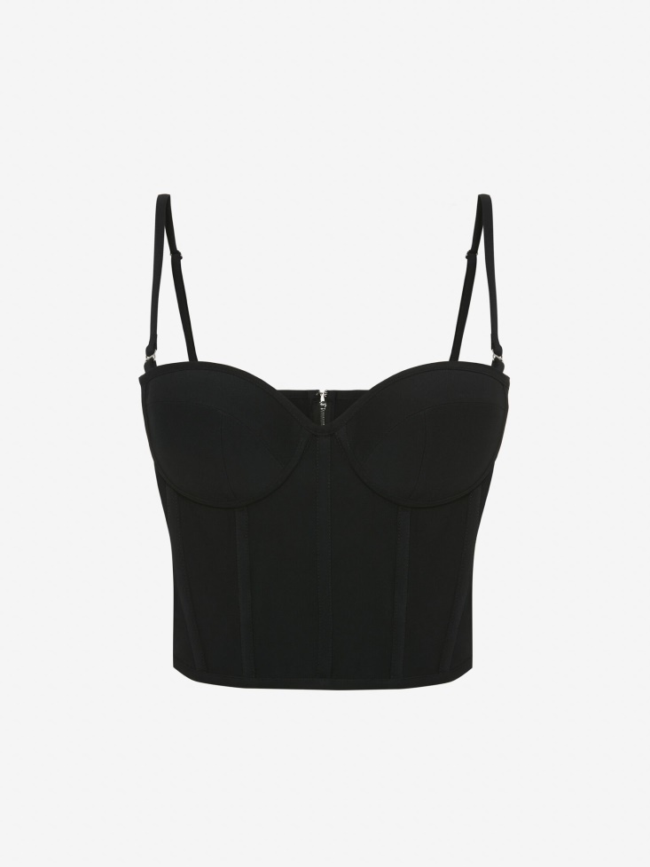 Corset Top Black Fashion Alexander McQueen