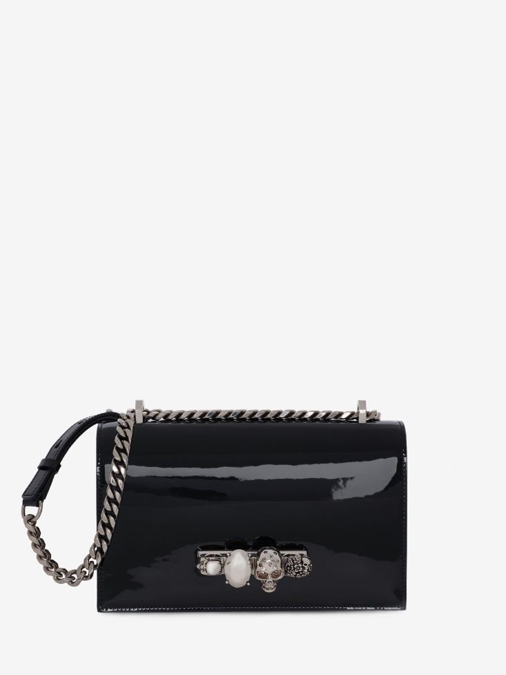 Black Women's Jewelled Satchel Fashion Alexander McQueen