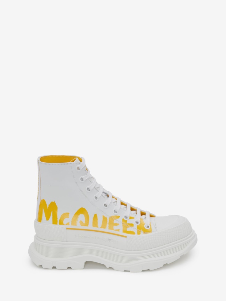 Men's Tread Slick Boot Fashion Alexander McQueen White/Pop Yellow