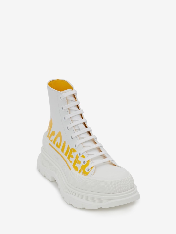 Men's Tread Slick Boot Fashion Alexander McQueen White/Pop Yellow