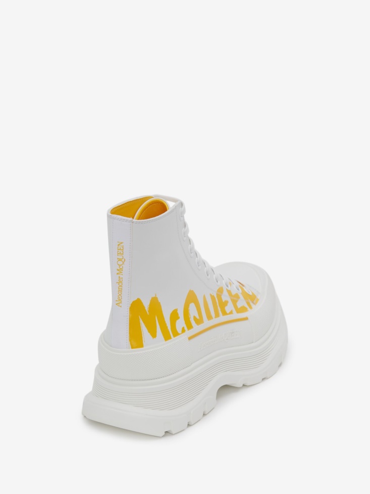 Men's Tread Slick Boot Fashion Alexander McQueen White/Pop Yellow