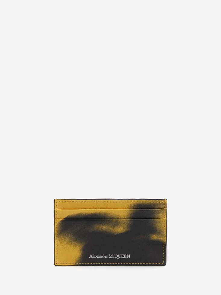 Pop Yellow/Black Fashion Alexander McQueen Men's Silhouette Card Holder