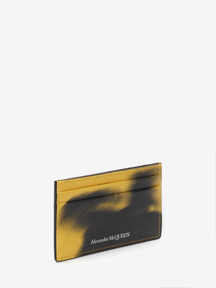 Pop Yellow/Black Fashion Alexander McQueen Men's Silhouette Card Holder