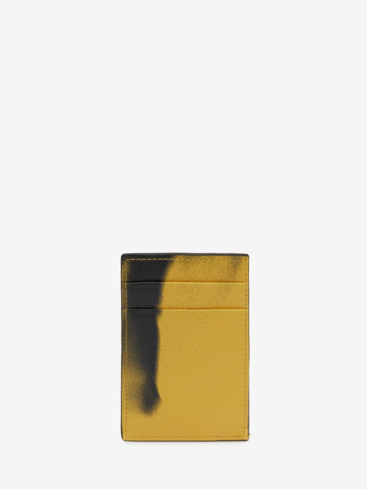 Pop Yellow/Black Fashion Alexander McQueen Men's Silhouette Card Holder