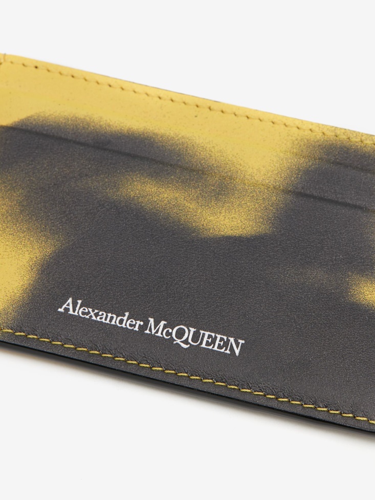 Pop Yellow/Black Fashion Alexander McQueen Men's Silhouette Card Holder