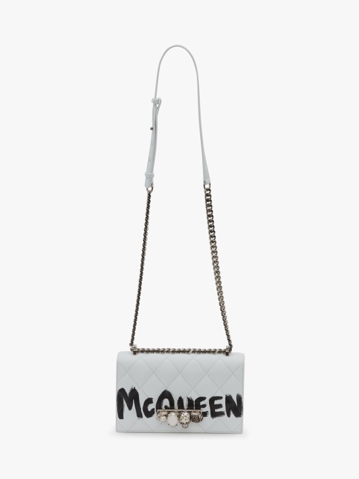 Ivory/Black Women's Jewelled Satchel Fashion Alexander McQueen