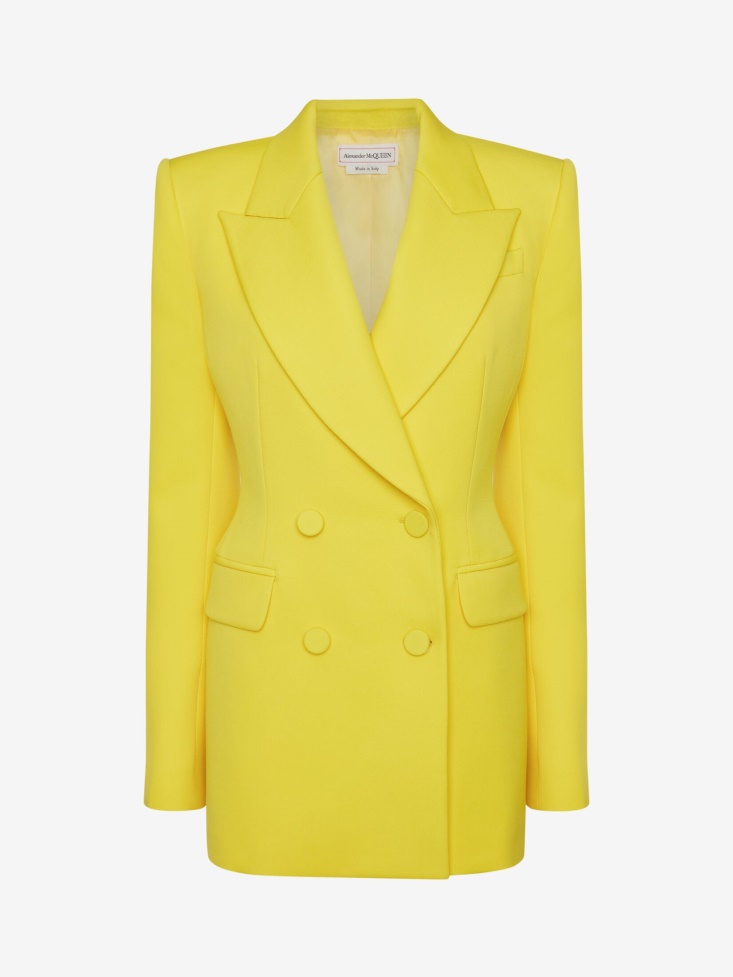 Fashion Alexander McQueen Bright Yellow Women's Double-Breasted Jacket