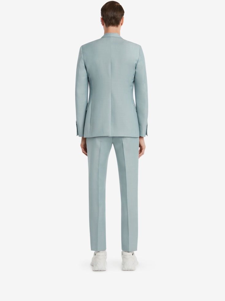 Men's Two-Button Wool Mohair Jacket Paradise Blue Fashion Alexander McQueen