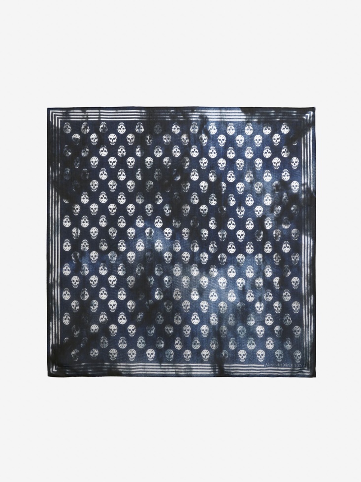 Navy/Ivory Men's Biker Skull Scarf Fashion Alexander McQueen