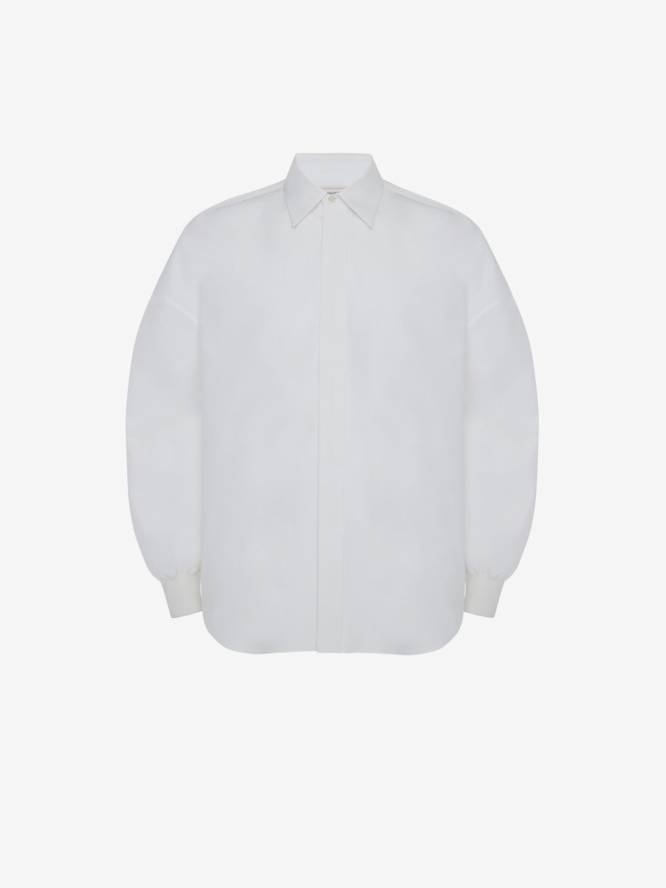 Men's Cotton Poplin Shirt Fashion Alexander McQueen White