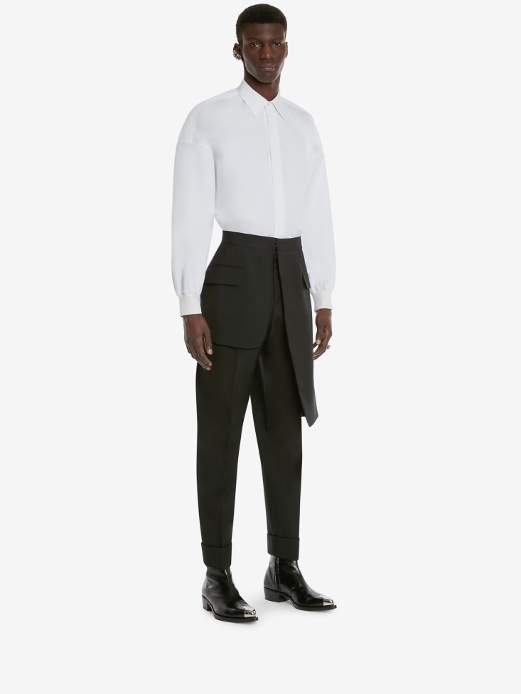 Men's Cotton Poplin Shirt Fashion Alexander McQueen White