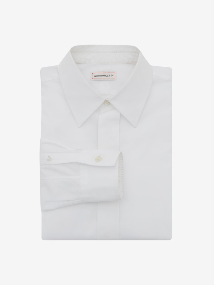 Men's Cotton Poplin Shirt Fashion Alexander McQueen White