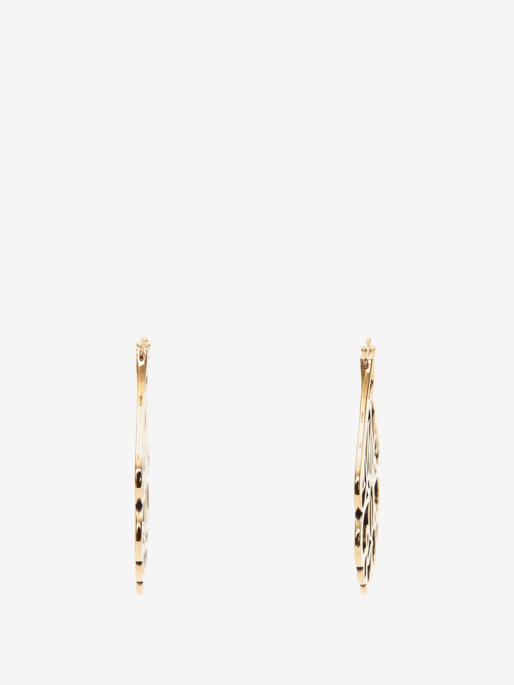 Fashion Alexander McQueen Women's Seal Cut-Out Earrings Antique Gold