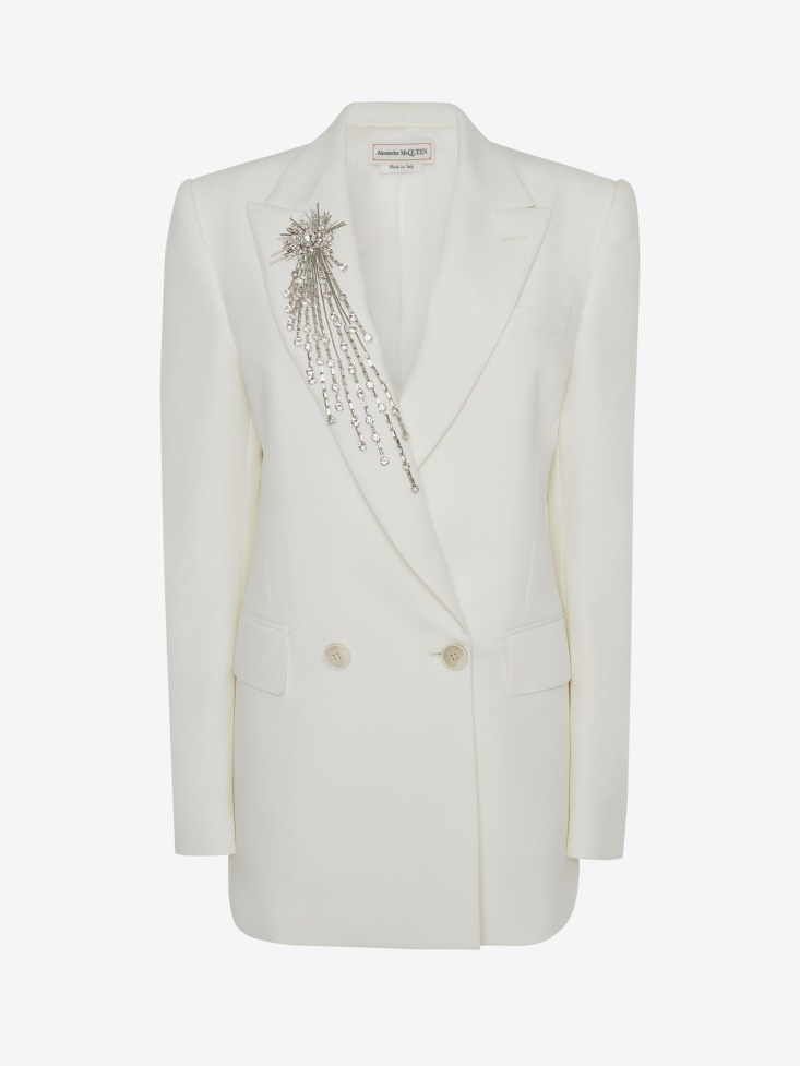 Women's Astral Jewel Double-Breasted Jacket Ivory Fashion Alexander McQueen