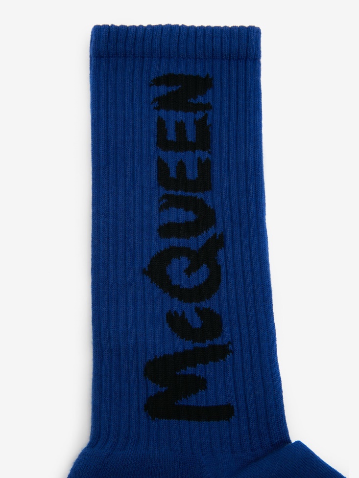 Electric Blue Men's in Graffiti Socks Fashion Alexander McQueen