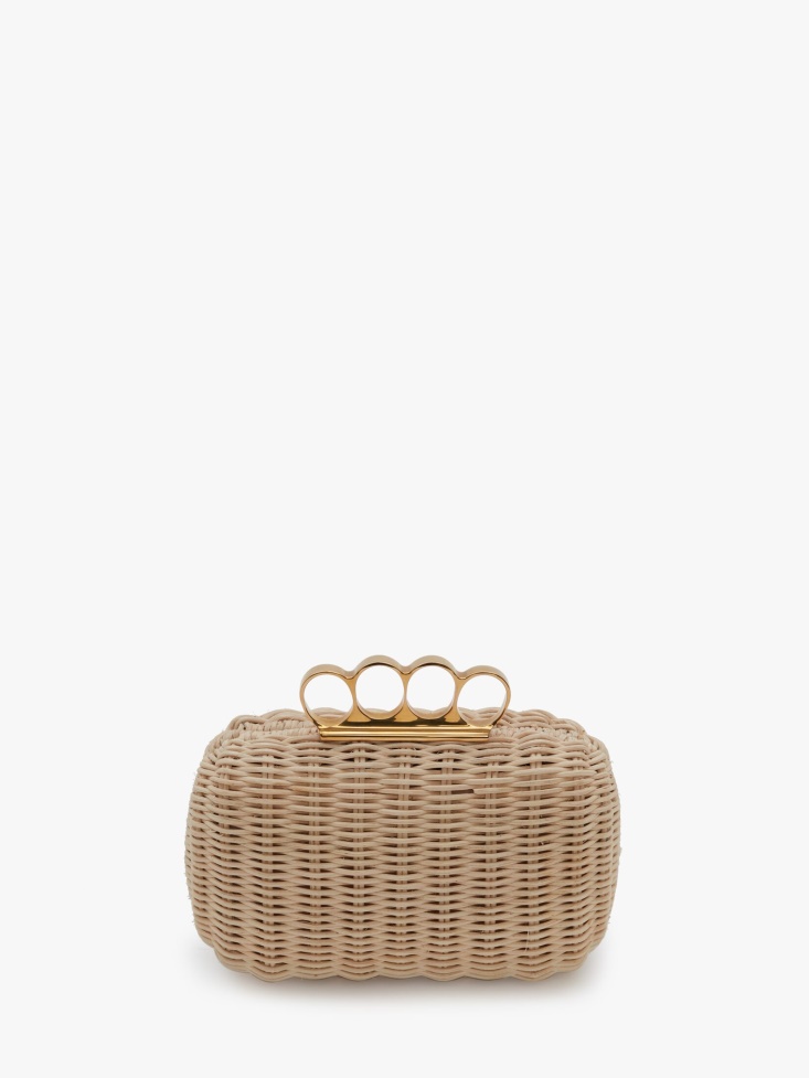 Fashion Alexander McQueen Women's Woven Four-Ring Clutch Natural