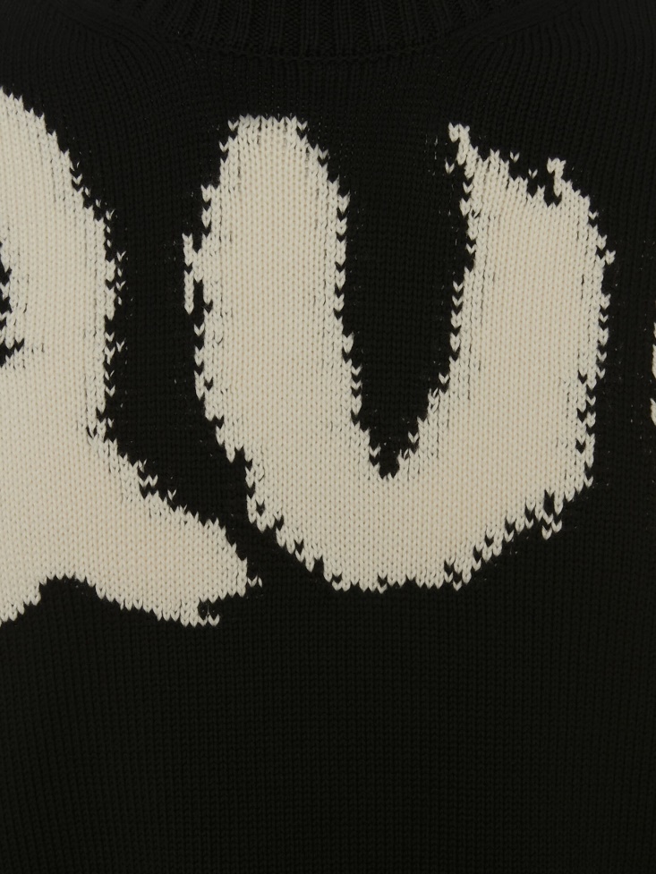 Black/Ivory Men's in Graffiti Knit Jumper Fashion Alexander McQueen