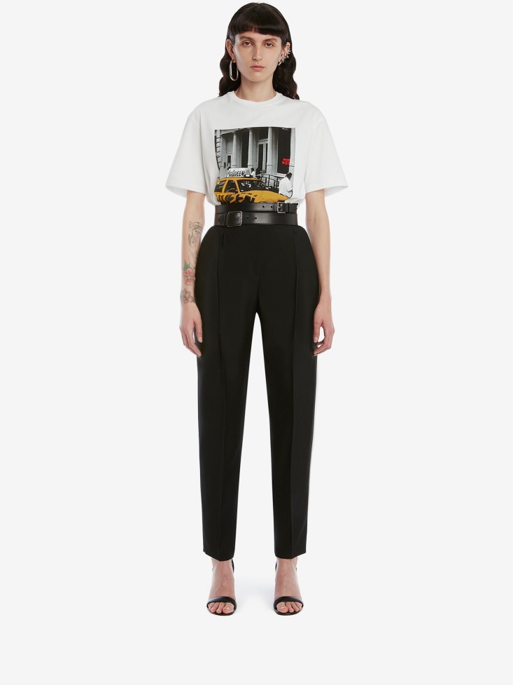 Fashion Alexander McQueen White Women's New York Graffiti T-Shirt