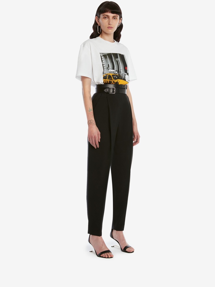 Fashion Alexander McQueen White Women's New York Graffiti T-Shirt