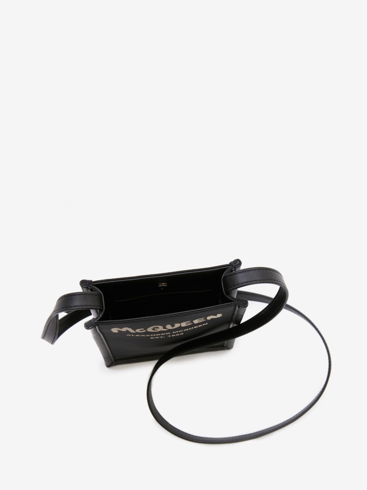 Men's in Graffiti Edge Mini Crossbody Bag Black/Off White Fashion Alexander McQueen