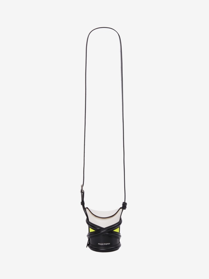 Fashion Alexander McQueen Ivory/Black/Acid Yellow Women's The Curve Mini