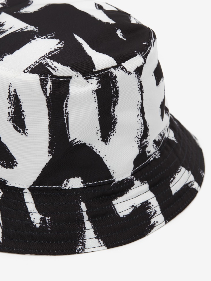 Black/Ivory Women's in Graffiti Bucket Hat Fashion Alexander McQueen