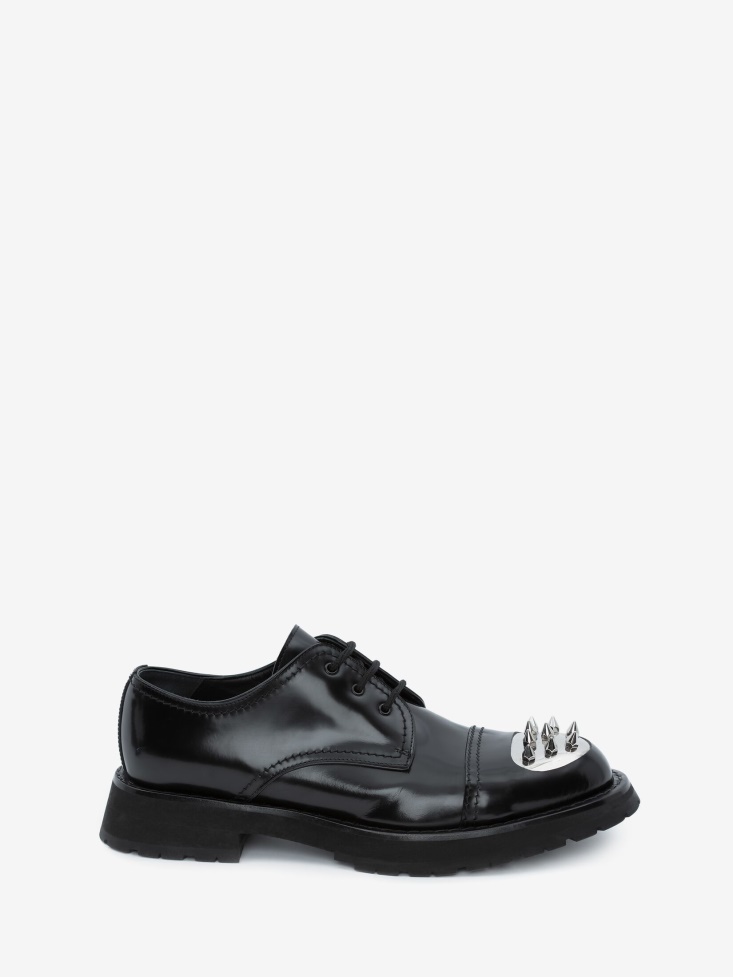 Fashion Alexander McQueen Black/Silver Men's Punk Stud Derby
