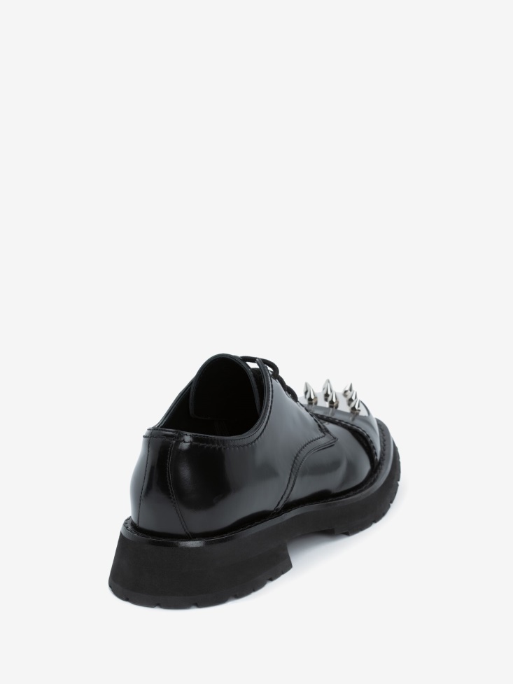 Fashion Alexander McQueen Black/Silver Men's Punk Stud Derby