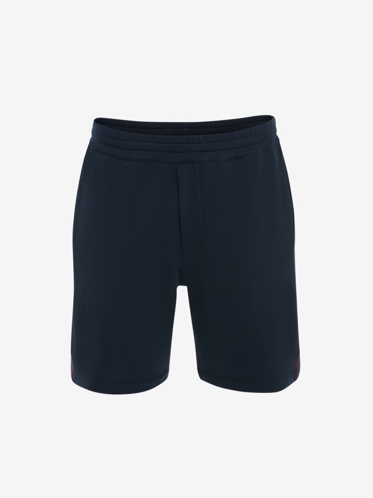 Men's Selvedge Logo Tape Shorts Fashion Alexander McQueen Ink Blue