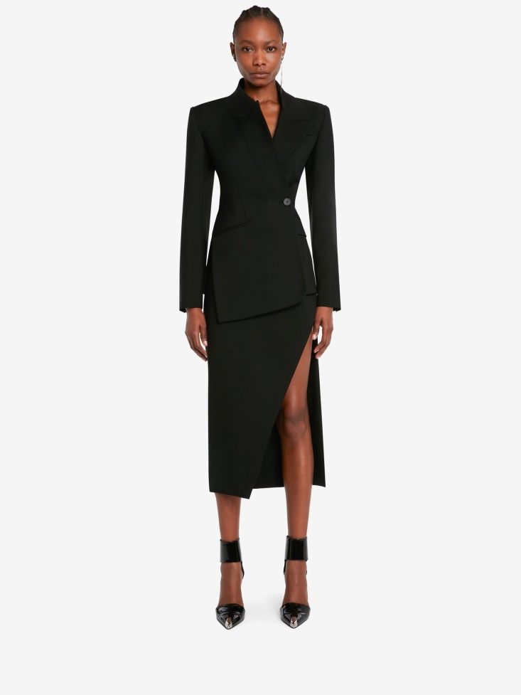 Black Fashion Alexander McQueen Women's Twisted Spliced Jacket