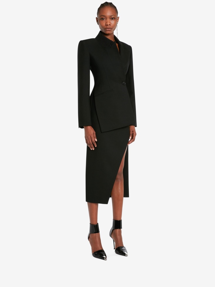 Black Fashion Alexander McQueen Women's Twisted Spliced Jacket